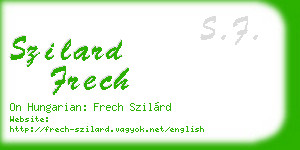 szilard frech business card